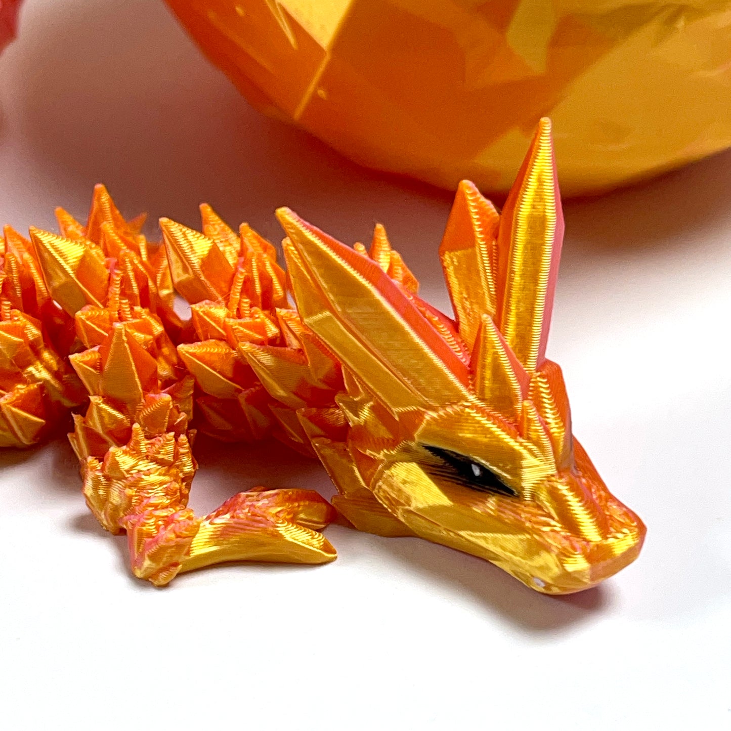 Crystal Long Tail Dragon and Crystal Egg |Articulated Model