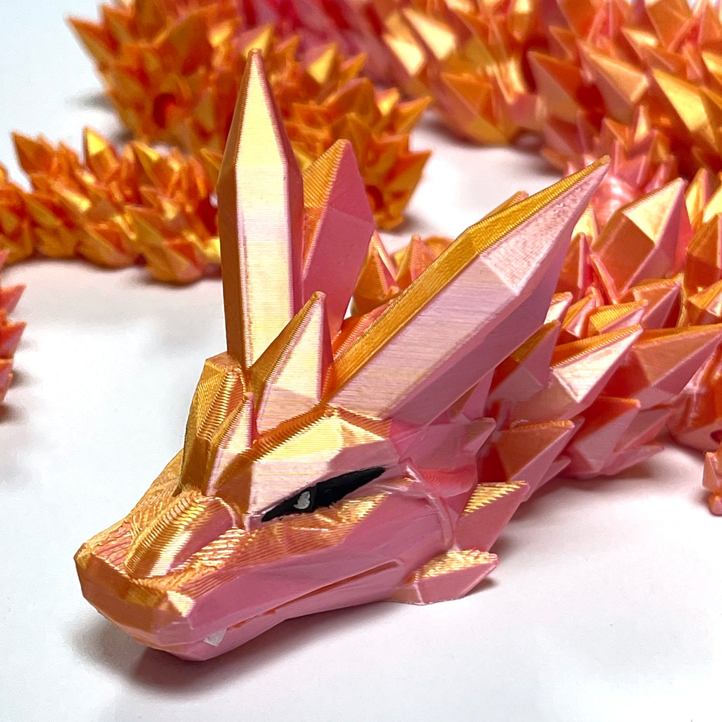 Crystal Long Tail Dragon Articulated Model