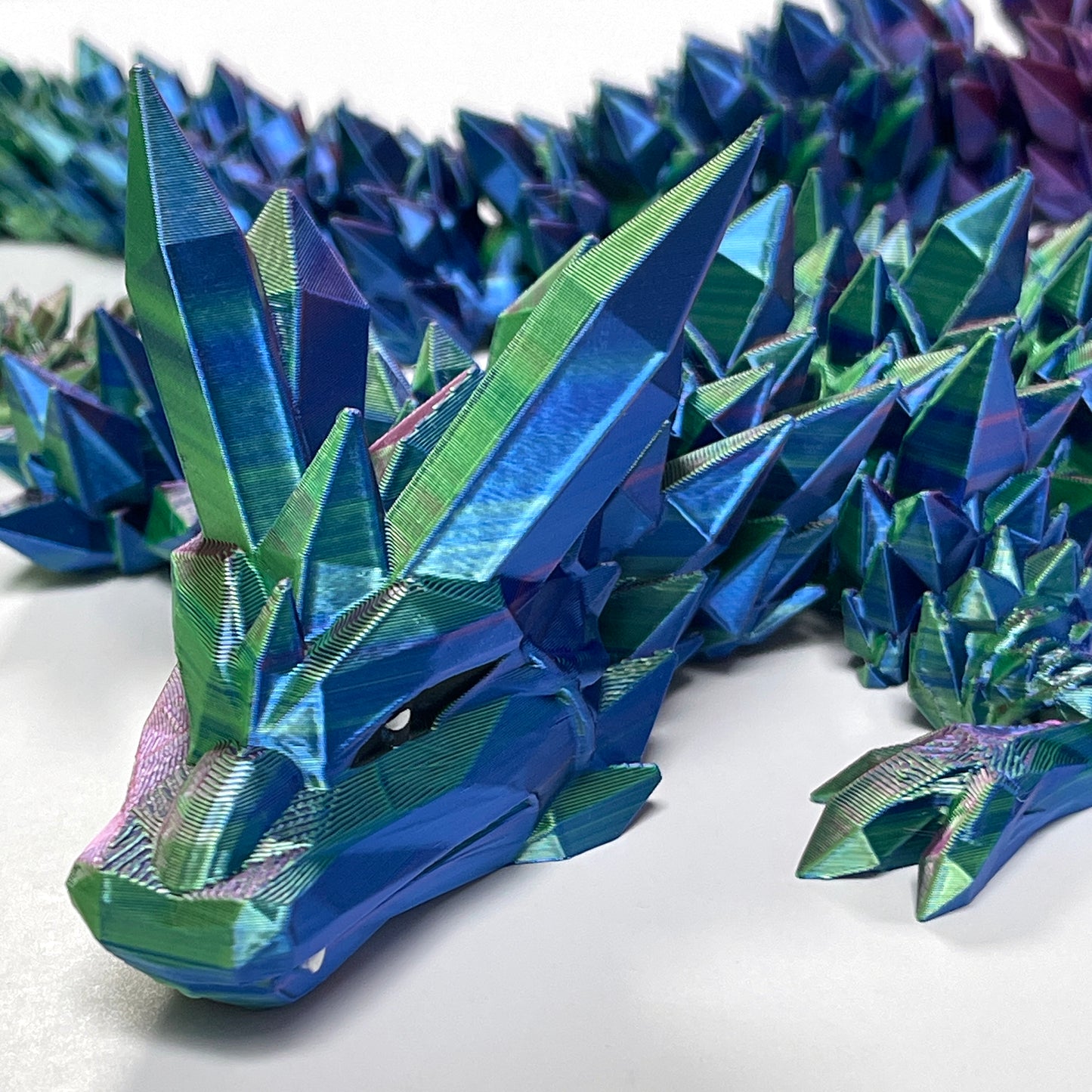 Crystal Long Tail Dragon Articulated Model